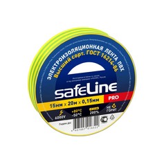 Изолента Safeline желто-зеленая 15х20