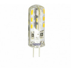 Лампа светод. G4, 220V, 3W 2700K  силикон  General